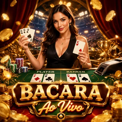 Mesa de baccarat ao vivo com cartas sendo distribuídas